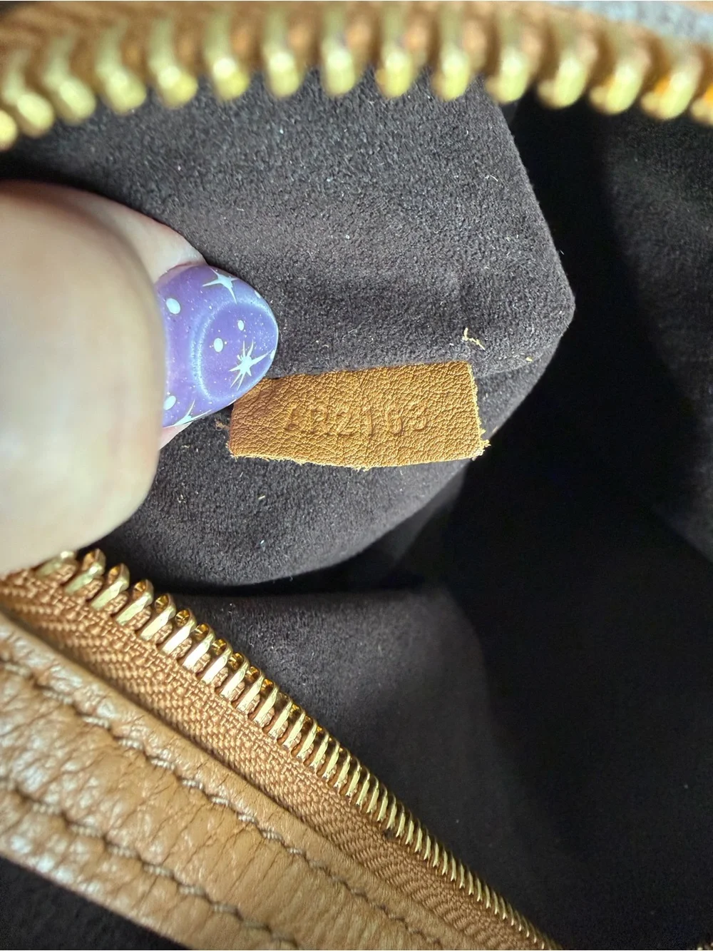 Louis Vuitton great condition monogram mahina leather Selene PM caramel handbag